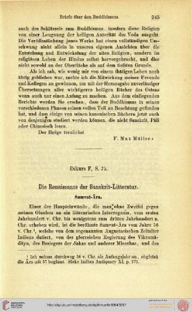 Exkurs F (S. 75): Die Renaissance der Sanskrit-Litteratur