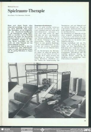 Spielraum-Therapie : Rehabilitation