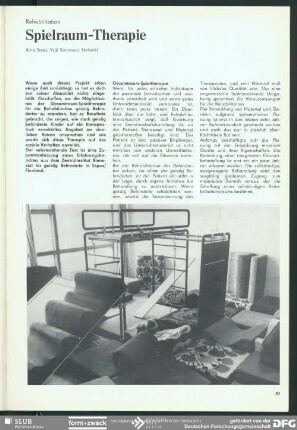 Spielraum-Therapie : Rehabilitation