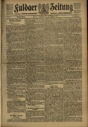 Erste Ausgabe vom Donnerstag, den 26. Januar 1911.