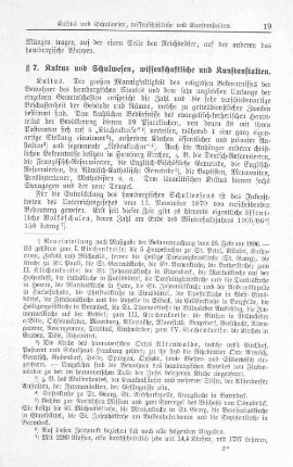 §7. Kultus und Schulwesen, wissenschatliche und Kunstanstalten.
