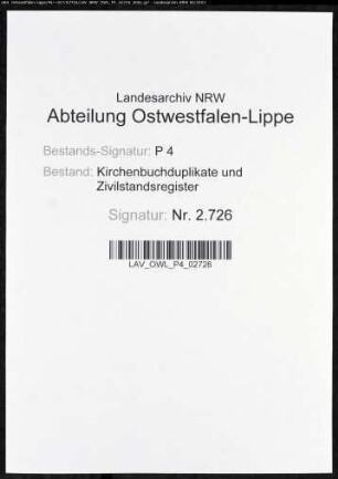 Zivilstandsregister von Rhynern (H 1812). (Gemeinde: Rhynern, Kreis Unna)