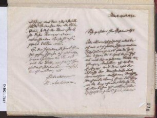 Schreiben an Kayser, Ministerial Baukommission. Begleitschreiben zum Tätigkeitsbericht I. Quartal 1890 (Brief)