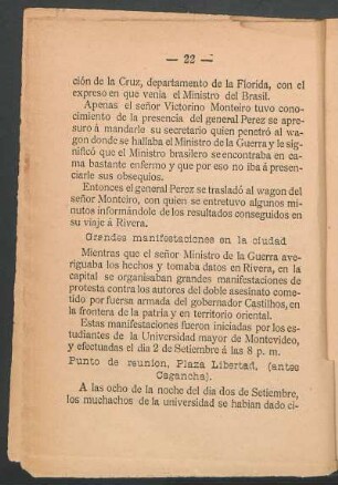 Punto de reunión, Plaza Libertad, (antes Cagancha)