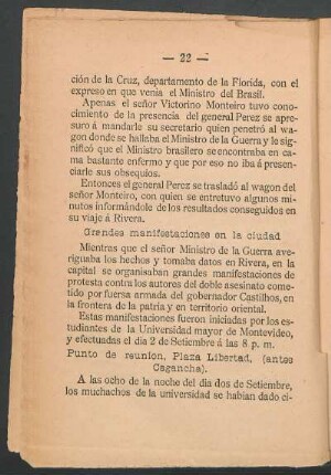 Punto de reunión, Plaza Libertad, (antes Cagancha)