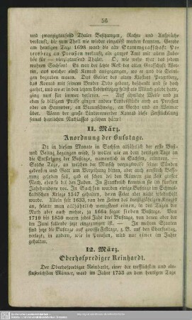 12. März. Oberhofprediger Reinhardt