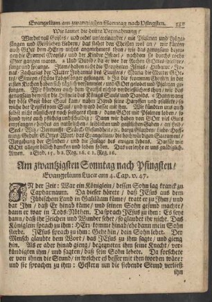 Am zwantzigsten Sonntag nach Pfingsten / Evangelium Lucae am 4. Cap. v. 47.