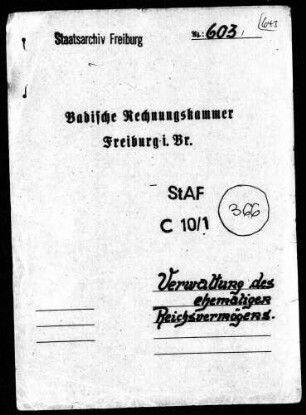 Verwaltung des ehemaligen Reichsvermögens