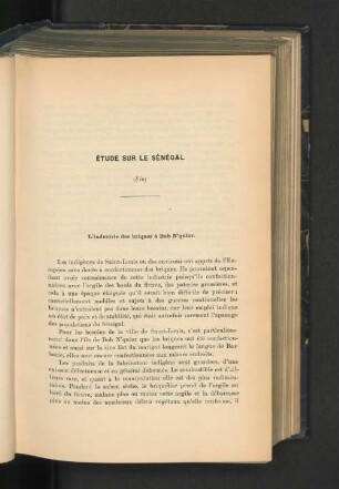 Étude sur le Sénégal, par M. Courtet (fin).