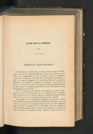 Étude sur le Sénégal, par M. Courtet (fin).