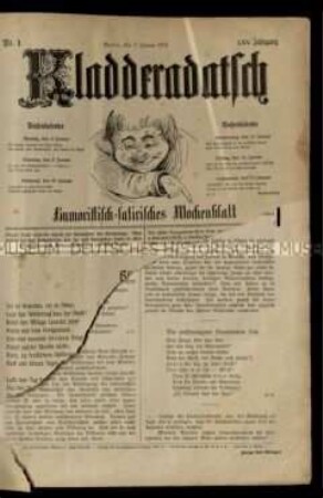 Satirezeitschrift "Kladderadatsch". 65. Jahrgang 1912