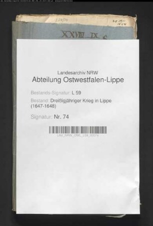 Kriegsdrangsale des Amtes Schwalenberg