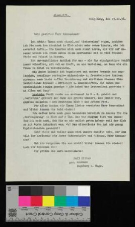 Abschrift des Briefes an [Kommandant Rogge] von Ingeborg und Hugo Ammanns