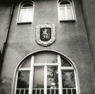 Auerbach. Burg. Schloßschänke. Teilansicht mit Wappen