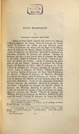 Novum testamentum graece : Recensionis Tischendorfianae ultimae textum cum Tregellesiano et Westcottio-Hortiano contulit et brevi adnotatione critica additisque locis parallelis illustr. Oscar de Gebhardt