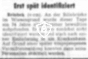 Erst spät identifiziert