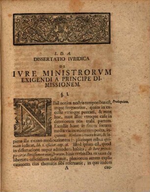 Doctrinam De Ivre Ministrorvm Exigendi A Principe Dimissionem