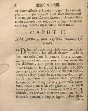 Caput II. Sola poena, non refusio damni est remissa.