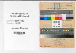 Entnazifizierung Heinrich Haeusler , geb. 28.09.1910 (Haendler)