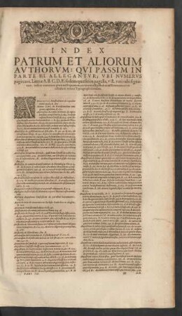 Index Patrum Et Aliorum Authorum: