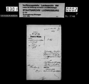 Schuldenwesen der Schulgemeinde Hellershof, Pfarrei Welzheim (Gde. Vordersteinenberg, OA Gaildorf)