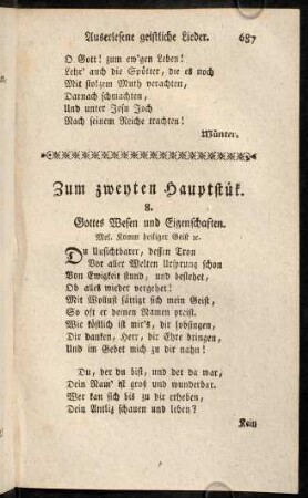 687-755, Zum zweyten Hauptstük.