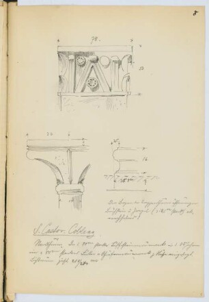 St. Kastor, Koblenz: Details (aus: Skizzen- und Fotoalbum 8)