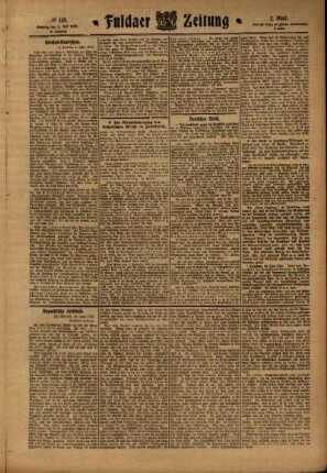 Zweite Ausgabe vom Samstag, den 02. Juli 1910.