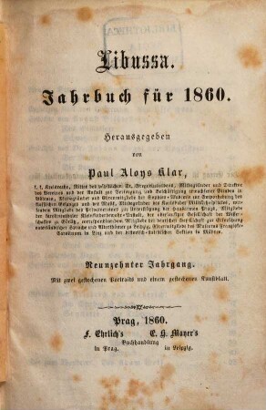 Libussa : Jahrbuch für .... 19. 1860