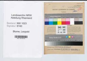 Entnazifizierung Leopold Blume , geb. 22.04.1901 (Regierungsinspektor)