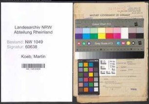 Entnazifizierung Martin Koeb , geb. 14.04.1907 (Kaufmaennischer Angestellter)