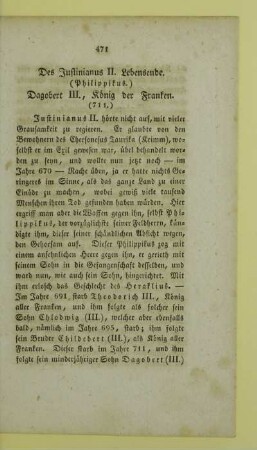 Des Justinianus II. Lebensende. (Philippikus.) Dagobert III., Koenig der Franken. (711.)