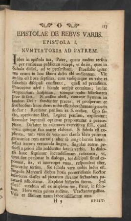 Epistolae De Rebus Variis