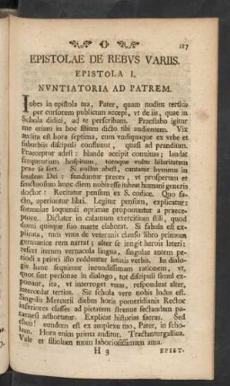 Epistolae De Rebus Variis
