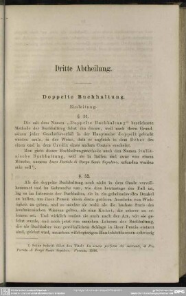 Dritte Abtheilung : Doppelte Buchhaltung