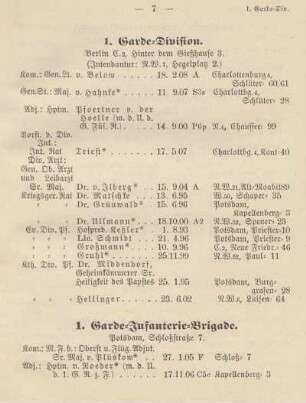 1. Garde-Division ; 1. Garde-Infanterie-Brigade