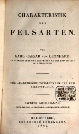 Charakteristik der Felsarten : für akademische Vorlesungen und zum Selbststudium, 2. Gleichartige und scheinbar gleichartige Gesteine
