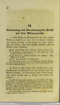 II. Gewinnung und Bearbeitung der Stoffe aus dem Pflanzenreiche