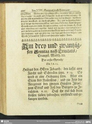 Am drey und zwantzigsten Sonntag nach Trinitatis, Evangel. Matth. 22