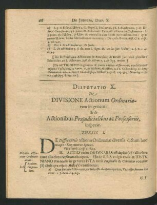 Disputatio X. De Divisione Actionum Ordinariarum in genere ...