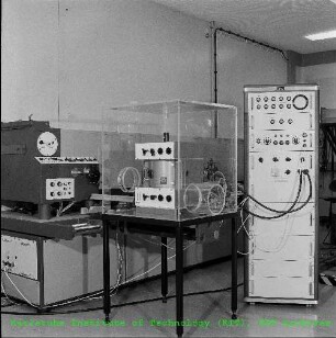 Unbekannter Versuchsaufbau im Praktikumslabor des Instituts für Radiochemie (IRCh)