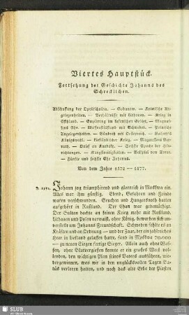 Viertes Hauptstück. Fortsetzung der Geschichte Johanns des Schrecklichen