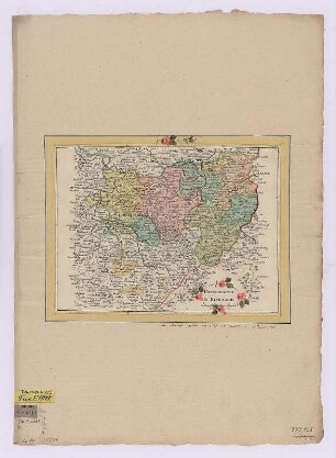 Karte von Eisenach mit Gotha und Weimar, ca. 1:500 000, Kupferstich, 1759 : Principauté D'Eisenach. - [Ca. 1:500 000]. - [Paris] : [LeRouge] , [1759]. - 1 Kt. : Kupferst. ; 28 x 20 cm