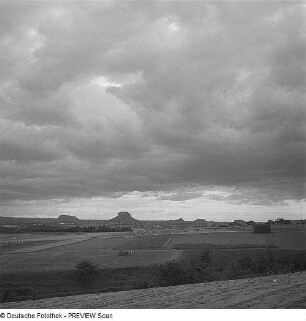 Festung Königstein, Lilienstein, beide Bärensteine und Rauenstein, von der Hochflur nördlich Waltersdorf