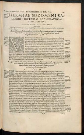 Hermiae Sozomeni Salamini Historiae Ecclesiasticae Liber Septimus.