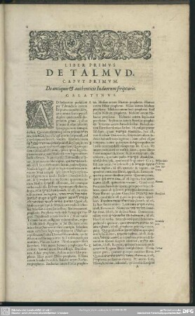 Liber Primus De Talmud