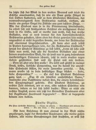 Fünfte Vigilie: Die Frau Hofrätin Anselmus …