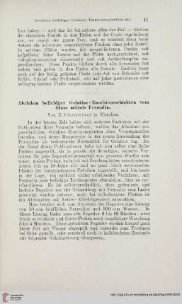 Abziehen beliebiger Gelatine-Emulsionsschichten vom Glase mittels Formalin