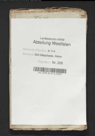 Melchior Wrede, Vikar zu Meschede und Dortmund, u. a. ./. Schuldner zu Werl; Uphoff, Vikar des St. Georgs-Altars in der Reinoldi-Kirchi zu Dortmund wegen Pachtabgaben; Joh. Bertram zum Kumpf, Pastor zu Huckarde, und Äbtissin zu Essen; Bürgermeister Spancken zu Meschede wegen der Miete aus dem Prangen-Haus; Bartoldus Burchart zu Meschede; Witwe Boilers zu Meschede