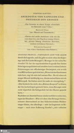Zehntes Kapitel: Anekdoten Von Napoleon Und Friedrich Den Grossen